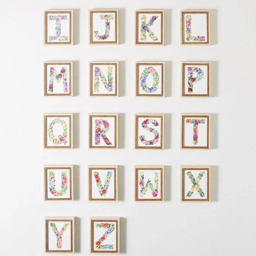 Anthropologie Floral Letter M Wall Art — Multicolor
